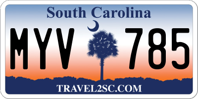 SC license plate MYV785