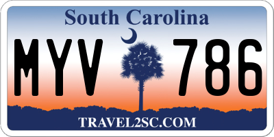 SC license plate MYV786