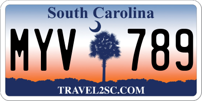 SC license plate MYV789