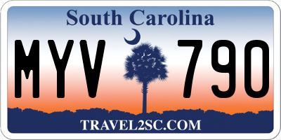 SC license plate MYV790