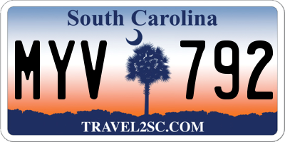 SC license plate MYV792