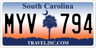 SC license plate MYV794