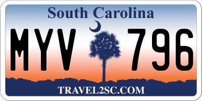 SC license plate MYV796