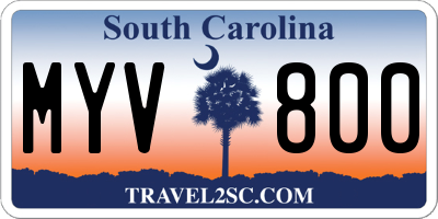 SC license plate MYV800
