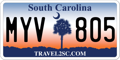 SC license plate MYV805