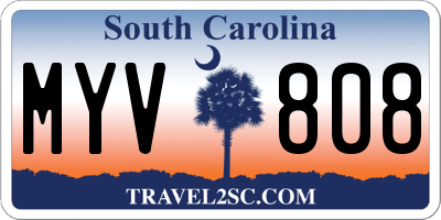 SC license plate MYV808