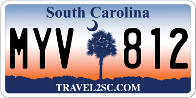 SC license plate MYV812