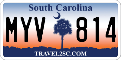 SC license plate MYV814