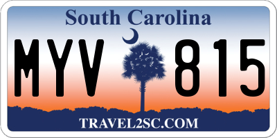 SC license plate MYV815