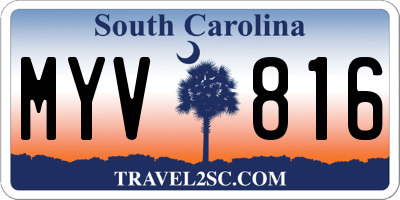 SC license plate MYV816