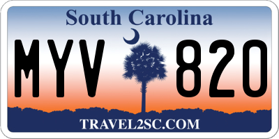 SC license plate MYV820