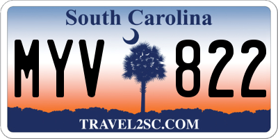SC license plate MYV822