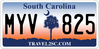 SC license plate MYV825