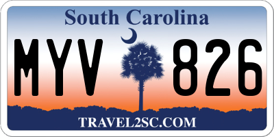 SC license plate MYV826