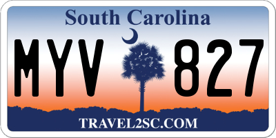SC license plate MYV827