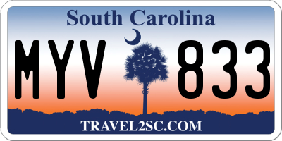 SC license plate MYV833