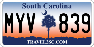 SC license plate MYV839