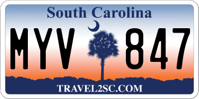 SC license plate MYV847