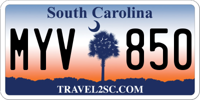 SC license plate MYV850