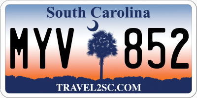 SC license plate MYV852