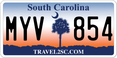 SC license plate MYV854