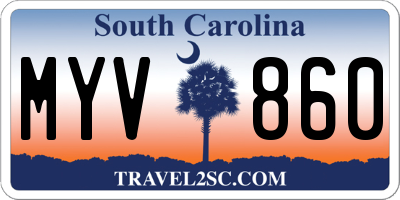 SC license plate MYV860