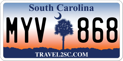 SC license plate MYV868