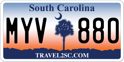 SC license plate MYV880