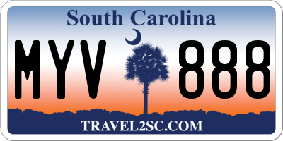 SC license plate MYV888