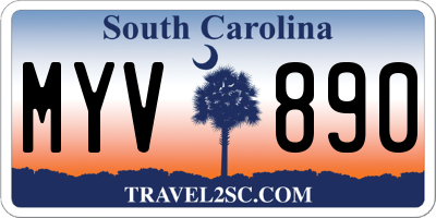 SC license plate MYV890