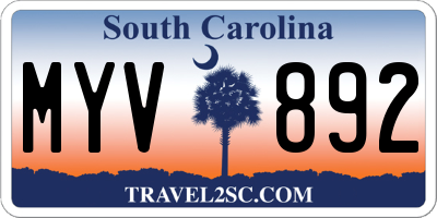 SC license plate MYV892