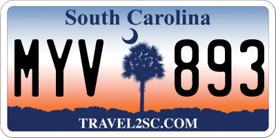 SC license plate MYV893