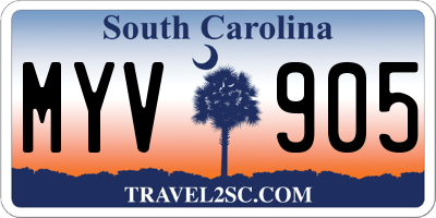 SC license plate MYV905