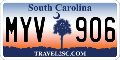 SC license plate MYV906