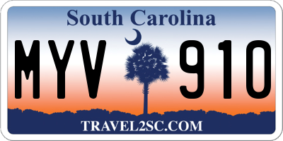 SC license plate MYV910