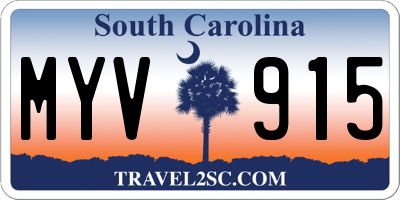 SC license plate MYV915