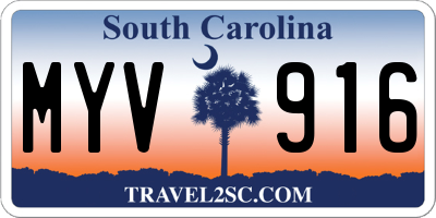 SC license plate MYV916