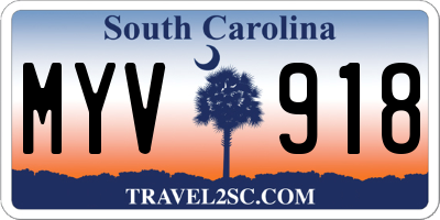 SC license plate MYV918