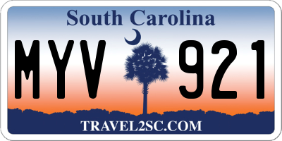 SC license plate MYV921