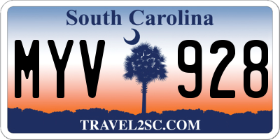 SC license plate MYV928