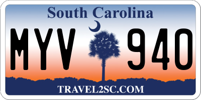 SC license plate MYV940