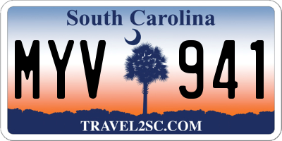 SC license plate MYV941