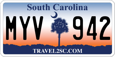 SC license plate MYV942