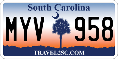 SC license plate MYV958