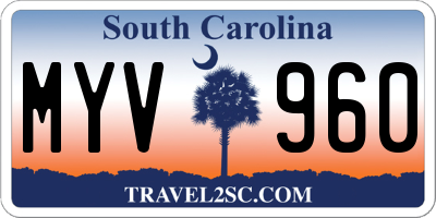 SC license plate MYV960