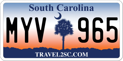 SC license plate MYV965
