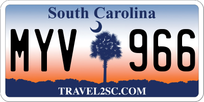 SC license plate MYV966