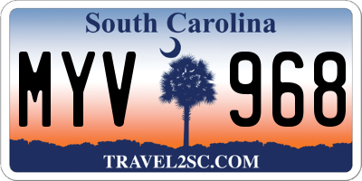 SC license plate MYV968