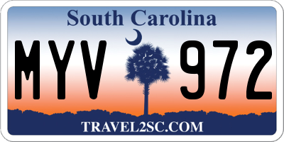 SC license plate MYV972