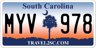 SC license plate MYV978